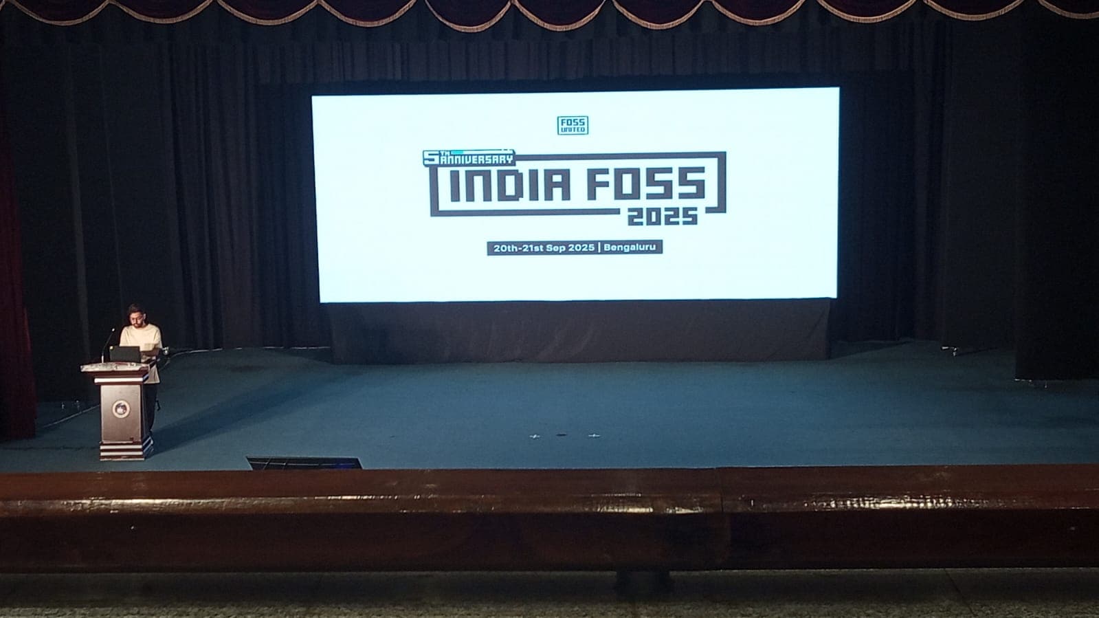 IndiaFOSS 2025 opening keynote stage